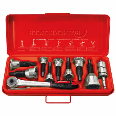 ROTHENBERGER Tee Extractor Set, 4 Sizes, 15-28 mm Pipe - Tee Extractor Sets