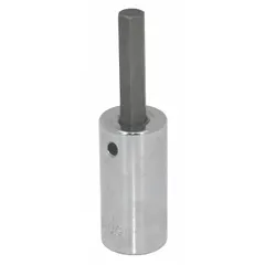 This hex bit socket features a 3/8 in hex tip and a 2 in overall length, SAE. Designed for driving hex fasteners in assembly and repair tasks, it includes a replaceable insert for extended service life.