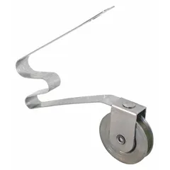This tension spring roller is a screen door hardware component used to maintain door alignment and smooth rolling within the track. It has an overall height of 7 7/16 inches, a gray color, and an unfinished surface. Supplied as a pair, it is suitable for replacing worn or broken rollers in sliding screen doors.