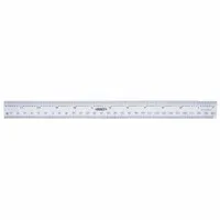 INSIZE Rigid Rule: 7113-300A, 12 in / 300 mm, 0.09 in Thick, Chrome, Black, Rigid, Square Edge