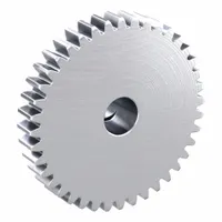 This metric spur gear features 40 teeth, module m 1, an 8 mm bore, and a 20° pressure angle. It is made from SUS303 stainless steel with a locking hub for secure shaft mounting. Precision class JIS N8 (JIS B1702-1:1998). Suitable for power transmission and motion control applications requiring corrosion resistance