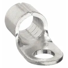 Non-insulated ring terminal for terminating 3/0 AWG wire onto a 3/8 in stud. Rated 600 V. Part of the PAT750 series. Suitable for use in power distribution, control panels, and heavy equipment where a bare, low-resistance connection is required.