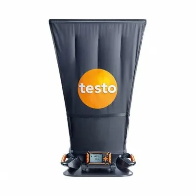 TESTO Air Flow Capture Hood: Case/Flow Straightener/Telescoping Handle/USB Cable/Wheels - Air Flow Capture Hoods
