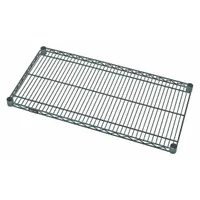 QUANTUM Wire Shelf: 42 in x 14 in, 1 Shelves, Quick-Adjust, 600 lb Load Capacity, Dry/Wet, Green (MPN 1442P)
