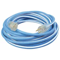 SOUTHWIRE Extension Cord: Outdoor Use, 100 ft Lg, Outlet, 5-15P, 12/3, SJEOW, Blue/White, 125V AC (MPN 1639SW0061)