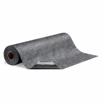 Absorbent Roll: Smooth, 3 ft x 3 ft, 1/8 in Thick, Grease/Oils/Water, Polypropylene, Gray (MPN GRP36205-GY)