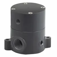 PLAST-O-MATIC Pneumatically Actuated Diaphragm Valve: 1/4 in, PVC, 3-Way, FNPT x FNPT, PTFE (MPN BSDA025T-NC-PV)