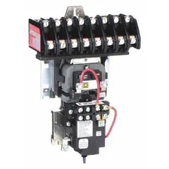 Mechanically held lighting contactor with 8 poles rated for 277V AC and 30 A. Used for switching large lighting loads in commercial and industrial facilities, such as high-bay lighting and parking lot control.