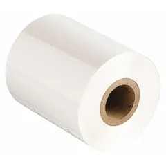 White wax/resin ribbon for BBP81 printers, 3 1/4 in x 984 ft. Scratch-resistant and RoHS compliant. Used for printing durable labels in industrial settings such as asset tracking, cable marking, and safety signage.