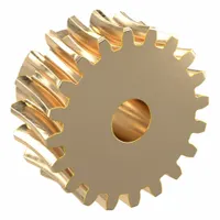 Metric worm wheel with module m 1.5, 20° pressure angle, right-hand helix, and non-ground tooth finish. Made of aluminum bronze for wear resistance. Used in power transmission systems requiring speed reduction and torque multiplication, such as conveyors and indexing tables