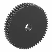 Hubless Spur Gear: Module m 2, 56 Teeth, 18 mm Bore Dia, Black Oxide Coated Carbon Steel, Plain Bore (MPN SSA2-56)