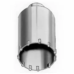 Two-piece shankless core bit head for dry drilling applications. Core diameter of 3 inches with a core body length of 2 13/16 inches. Designed for use with SDS Plus shank adapters in masonry and concrete drilling.