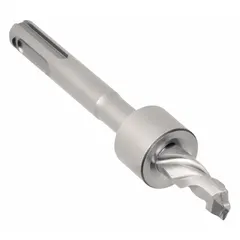 SDS-Plus stop bit for controlling drilling depth in masonry, concrete, and tile. Limits bit penetration to prevent over-drilling. Suitable for anchor setting and dowel holes. Overall length 4-1/4 in, max drilling depth 13/16 in.
