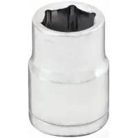 WESTWARD Socket: SAE, 3/8 in Drive Size, 3/8 in Socket Size, 6-Point, Std, Chrome, 1 in Overall Lg (MPN 53YR67)