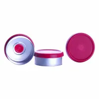 Lab Bottle Caps: 20 mm Dia, Red, Aluminum, Unlined, USP, 125 Closures Included, Colored (MPN W988011-S)
