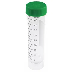 APPROVED VENDOR Polypropylene Culture Tube, 50 mL, Conical, Natural, with Green Closure