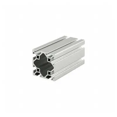 80/20 T-Slot Framing System Profiles: 10 Series, 10 ft Lg, 2 in x 2 in, Silver - Square Smooth Inch Profiles