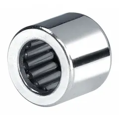 Single-row drawn-cup needle roller bearing with full complement design (no cage) for maximum radial load capacity. Bore 2 1/4 in, OD 2 5/8 in, open type, inch system. Bearing industry number 3624. Used in gearboxes, pumps, and material handling equipment where compact radial space requires high load support.