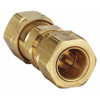 PARKER Compression Fitting Union: 5/16 in OD x 5/16 in OD Fitting Size, Brass, 50 PK (MPN 62CA-5)