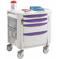 METRO Bedside & Nurse Server Cart: Polyethylene, (2) Swivel/(2) Swivel with Brake, Taupe, White (MPN FLNURSE)