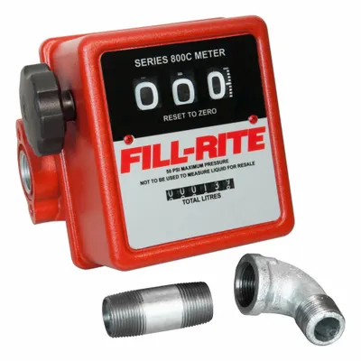 FILL-RITE Meter Assembly,Liter: Fuel Meter, Mechanical, 3/4 in NPT, 20 gpm Flow Rate - Max - Meters for Fuel Transfer Pumps