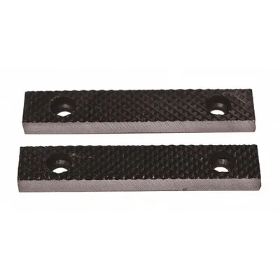 WESTWARD Serrated Jaw: Steel, For 7 in Vise Jaw Wd, 4 Screws, Works with - Screw-In Vise Jaw Caps