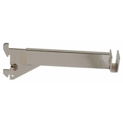 ECONOCO Rectangular Tubing Bracket: Single, 2 in Slot Spacing, 1 in Slot Lg, Chrome - Tubing Brackets for Slotted-Standard Shelving