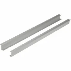 Aluminum DIN rail with Top-Hat profile, 1 m overall length, conforming to DIN 46277-3. Used as a mounting channel for terminal blocks and industrial control components in electrical panels and automation systems.