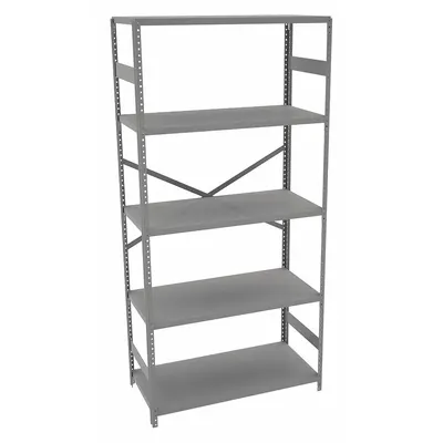 TENNSCO Metal Shelving: Standalone, Light-Duty, 36 in x 18 in, 72 in Overall Ht - Light-Duty Standalone Open Metal Shelving