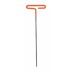 This T-shaped hex key features a 6 mm metric tip and a 9-inch long arm, constructed from alloy steel with a black oxide finish. It is designed for driving hex socket fasteners in industrial assembly, maintenance, and repair applications, providing reach and torque for machinery and mechanical systems.