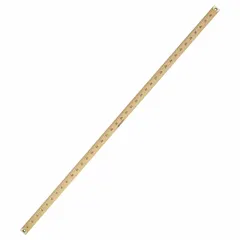 This rigid wood ruler measures 3 5/16 ft in length with a thickness of 0.23 in. It features a clear body with black printed decimal graduation marks for precise linear measurement. Suitable for use in educational, drafting, and workshop settings where accurate length measurement is required.