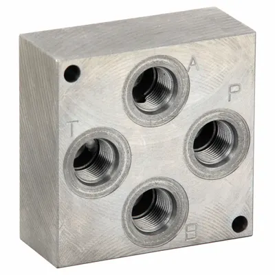 Parker Subplate Bottom Port: 5,000 psi Max Pressure, D03 NFPA Size, Ductile Iron - Valve Subplates
