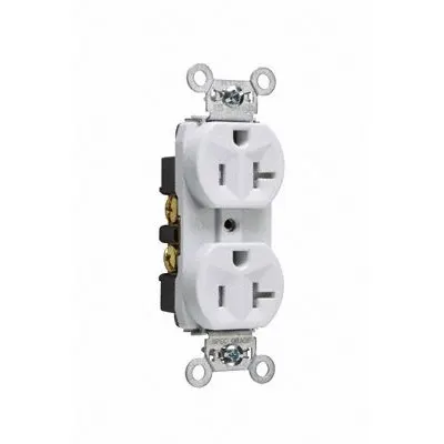 PASS & SEYMOUR Duplex Receptacle: Duplex, 5-20, White, 125V AC, 20 A - General Purpose Receptacles