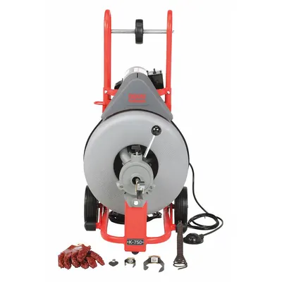 RIDGID Drain Cleaning Machine: Corded, K-750, For 3 in to 8 in Pipe, 3/4 in Cable Dia. - Corded Drum Machines