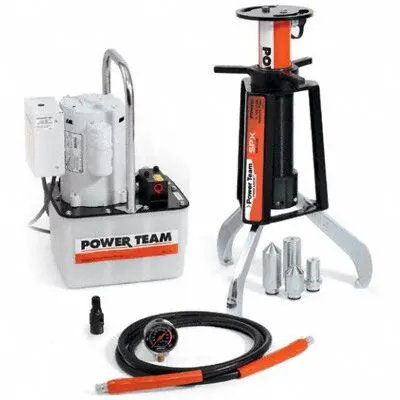 POSI LOCK Hydraulic Ram Puller: 50 ton Capacity with Attachments - Caged Ram Pullers