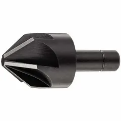 This 100° countersink features six flutes for smooth finish in chamfering holes for flat-head screws. Made from AlTiN coated high speed steel, it is suited for ferrous materials in machining applications. Body diameter and shank are both 1/8 in.