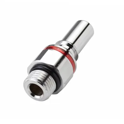 CPC Quick Connection Coupling: Straight, 3/8 in Pipe Size, Warm Red, Quick Disconnect - Chrome-Plated Brass Quick-Disconnect Tube Fittings