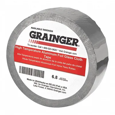 OEM Reinforced Foil Tape, 36 yd, 4 mil, Silicone, Silver, 48 PK
