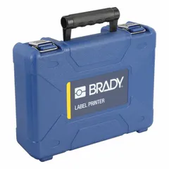 Blue storage and transport case designed for the M211 printer series. Provides protective housing for the label maker during handling and storage. Suitable for industrial and facility management environments where portable printing equipment requires organized transport.