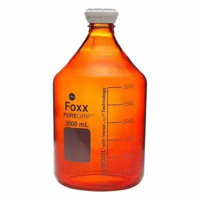 FOXX LIFE SCIENCES Glass Media, BOD, & Specialty Lab Bottles - Glass Lab Media Bottles: 5 L