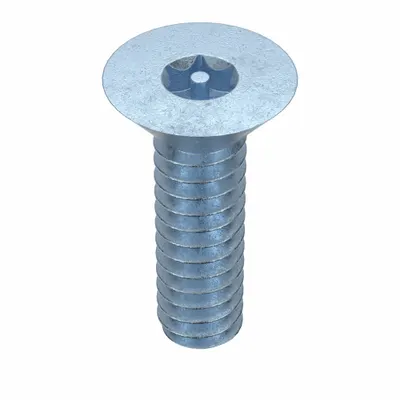 TAMPER PRUF SCREW Machine Screw: #6-32 Thread Size, 3/8 in Lg, Steel, Zinc-Plated, Flat, Torx/Star - Flat Head Machine Screws