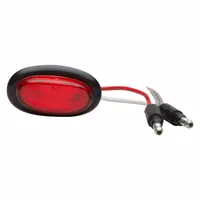GROTE Clearance Marker Lamp: Clearance Light, LED, Oval, Red, Grommet, Male Bullet Connector (MPN 47962)