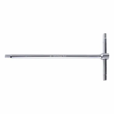 BETA Hex Key: 0 Ball Ends, 4 mm Tip Size, Metric, Long, Alloy Steel, Satin, 7 in Long Arm Lg - T-Shaped Hex Keys