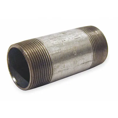 BECK Pipe Nipple: 4 in Nominal Pipe Size, 9 1/2 in Lg, Schedule 40, Galvanized Steel - Schedule 40 Threaded on Both Ends Pipe & Pipe Nipples