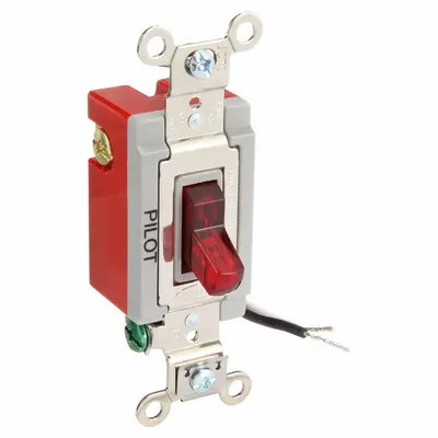 BRYANT Wall Switch: Toggle Switch, 3-Way, Maintained, Red, 120V AC - Toggle Wall Switches