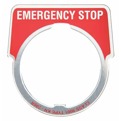 SCHNEIDER Legend Plate: 30 mm Panel Mounting Size, Half-Round - Push-Button Rings & Plates