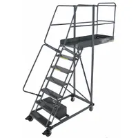 BALLYMORE Rolling Cantilever Ladder: 5 ft Platform Ht, Unassembled, Locking Casters, Steel (MPN CL-6-42-P)