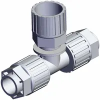 SMC High Purity Fitting: 3/4 in OD x 3/4 in OD x 3/4 in OD Size, PFA (MPN LQ3T5A-SB)