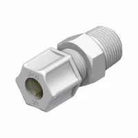 JACO Male Compression Connector: 1/2 in OD x 3/8 in Pipe Size, Compression x MNPT, Nylon, 5 PK (MPN 10-8-6-N-PG)