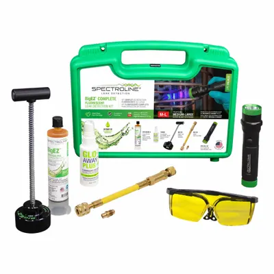 SPECTROLINE Fluorescent Leak Detection Kit: 2 oz Compatible System Size, 4 oz, Cartridge - Leak Detection Dye Injector Kits